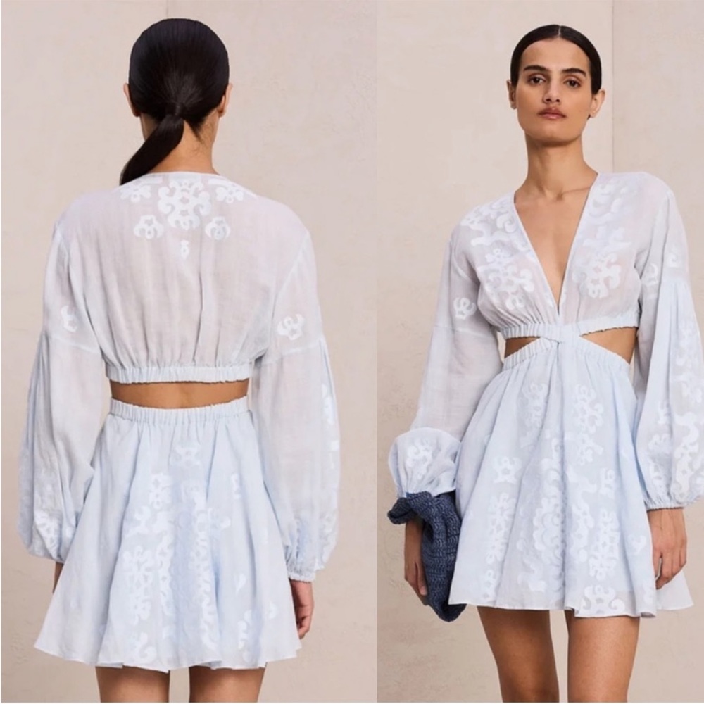 NEW NWT A.L.C. Irene Cutout Dress In Ice Water Blue